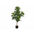 Monarch Specialties Artificial Plant, 47" Tall, Fiddle Tree, Indoor, Faux, Fake, Floor, Greenery, Potted, Real Touch I 9541